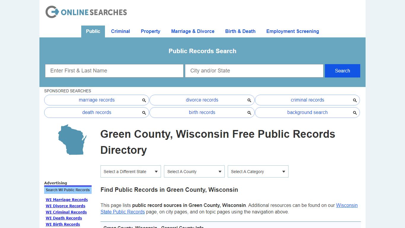 Green County, Wisconsin Public Records Directory