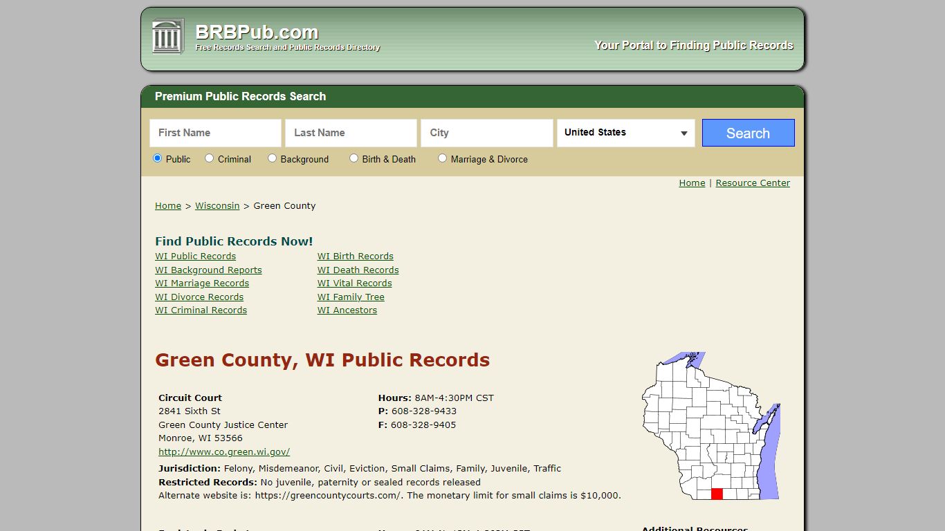 Green County Public Records | Search Wisconsin Government ...